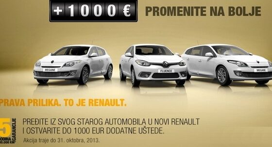 Renault: Dodatnih 1.000 evra uštede