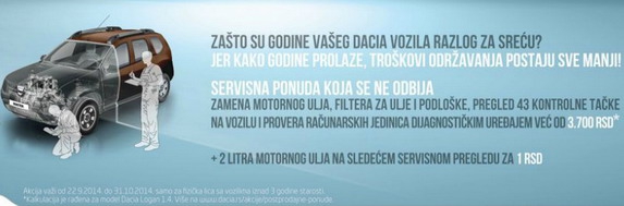 Dacia – specijalna servisna ponuda