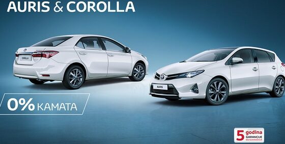 Akcijska ponuda: Toyota Auris i Corolla sa 0% kamate