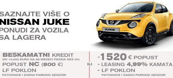 Nissan: Ponuda za Juke i akcija za vozila na lageru