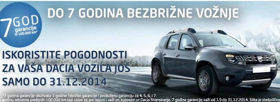 Dacia: Garancija od 7 godina uz Dacia finansiranje