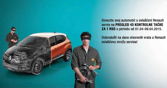 Redovan servis za Renault od 3.900 dinara