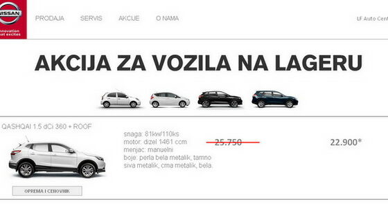 Nissan LF Auto Centar: Akcija za vozila na lageru