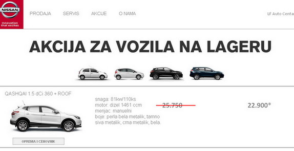 Nissan LF Auto Centar: Akcija za vozila na lageru