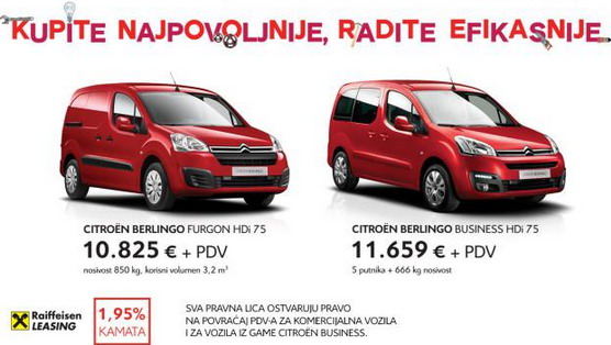 Akcija za Citroen Berlingo: Kupite najpovoljnije