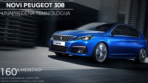 Peugeot 308 od 160 evra mesečno