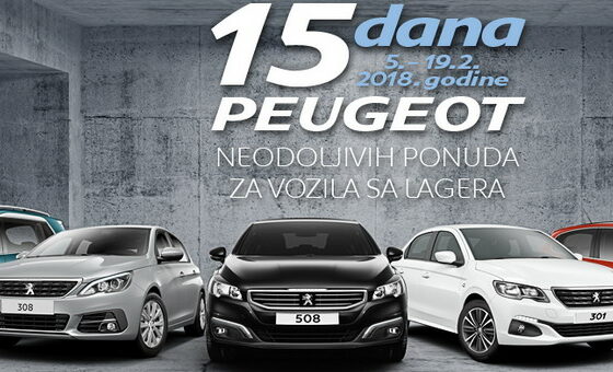 15 dana Peugeot neodoljivih ponuda za vozila sa lagera