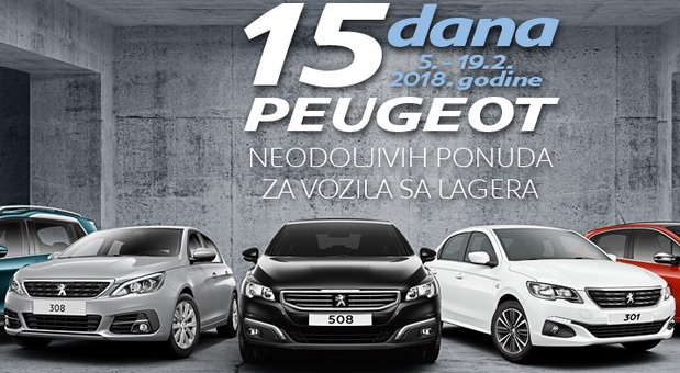 15 dana Peugeot neodoljivih ponuda za vozila sa lagera