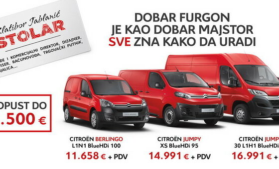 Citroen komercijalna vozila - subvencionisani lizing i popusti do 3.500 evra