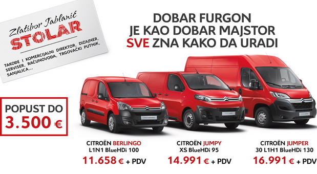 Citroen komercijalna vozila – subvencionisani lizing i popusti do 3.500 evra