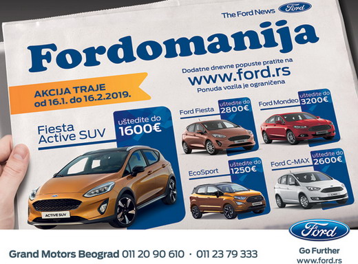 Grand Motors: Fordovi modeli mesec dana po izuzetnim cenama