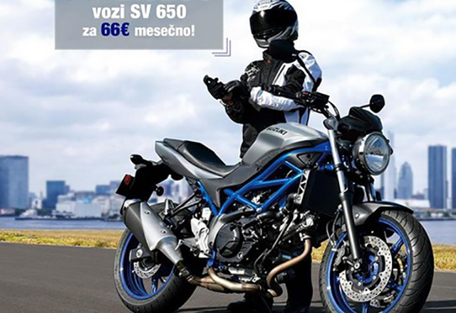 Suzuki SV 650 za samo 66 evra mesečno uz učešće od 2.020 evra